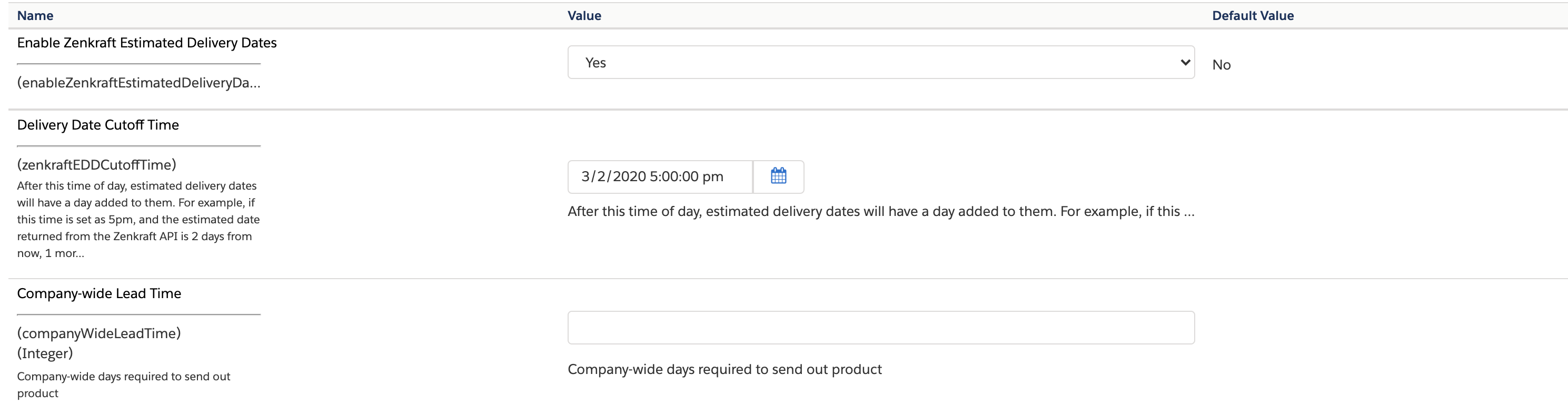 Estimated Delivery Date