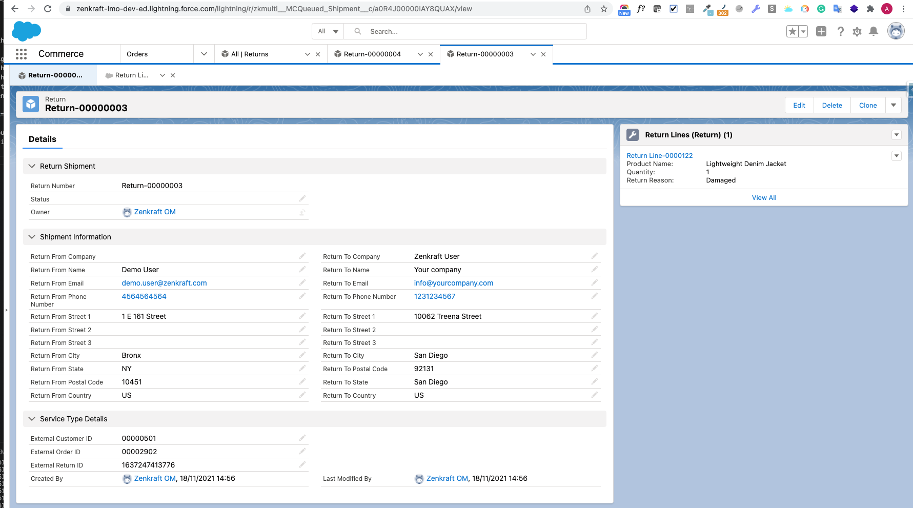 B2C Commerce Cloud Returns Docs