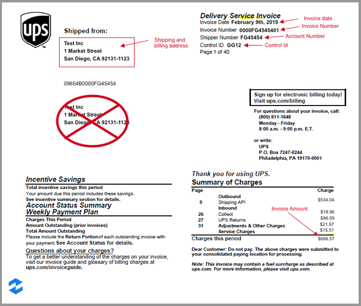 Ups Billing Invoice