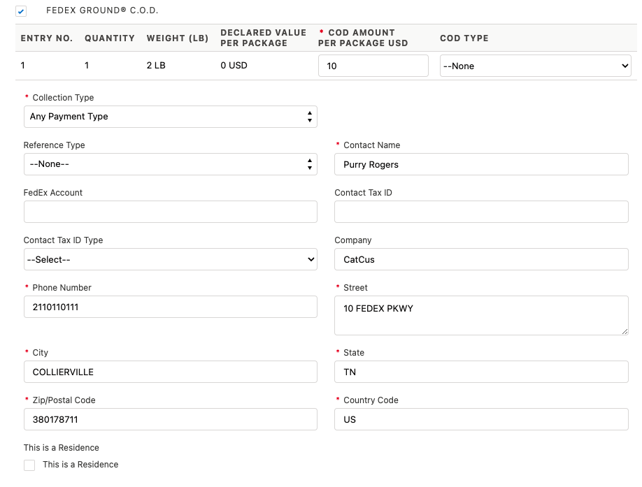 FedEx Salesforce Multi-Carrier Default Values Docs