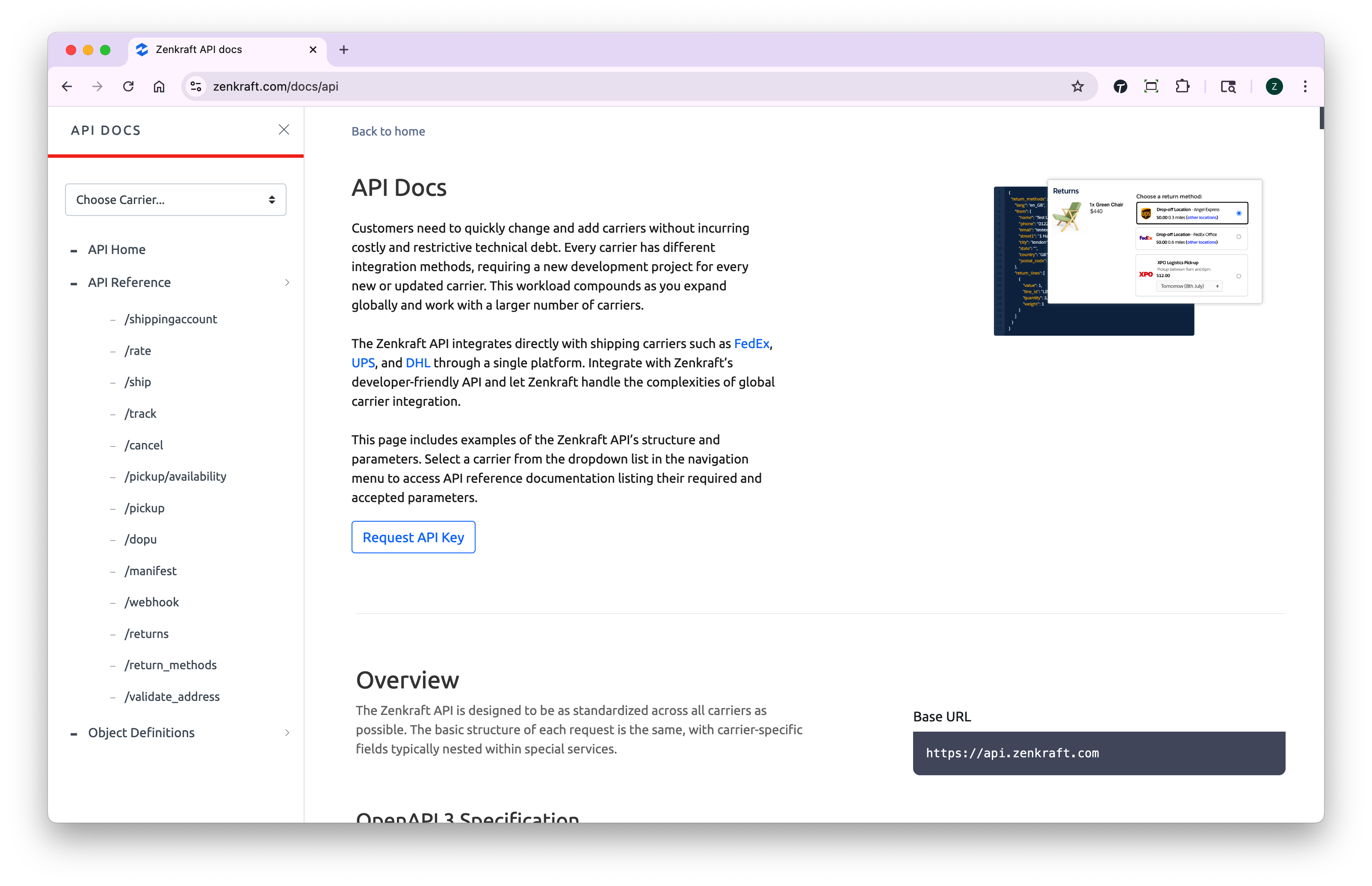 Zenkraft Shipping APIs documentation and integration